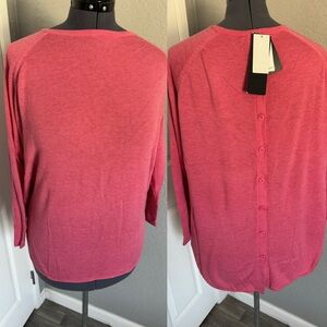 Women's Pink Button-Back Top
